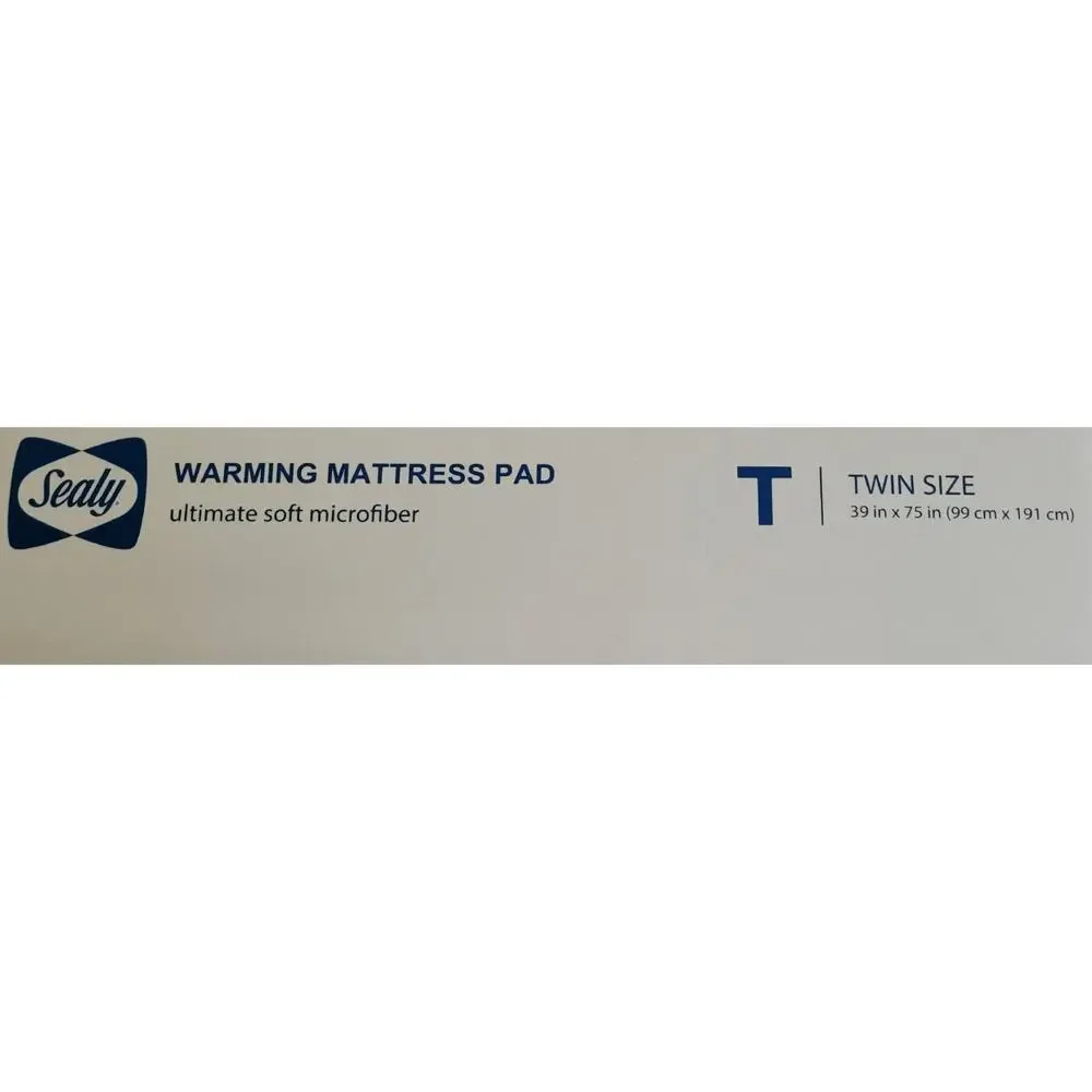 SEALY Heated Mattress Pad/Bed Warmer Single Controller--Twin 39X75 in-NEW!